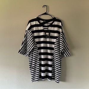 Y-3 Adidas Stripped Oversized T-Shirt and Drop Crotch Pants Set